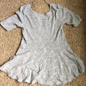 Free People Grey Lace Peplum